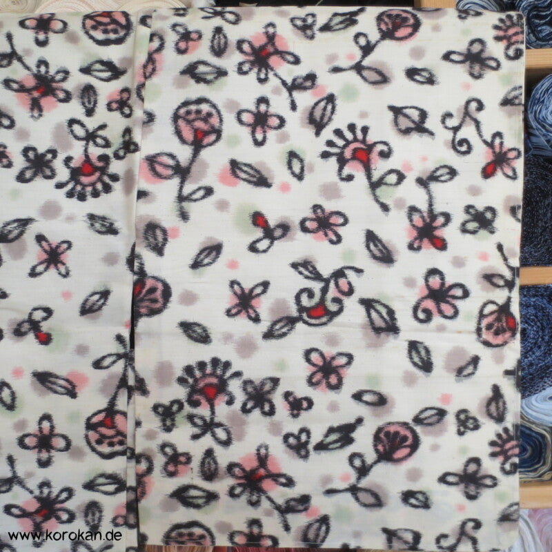 abstrakte Blumen Meisen Seiden Haori Kimono Jacke