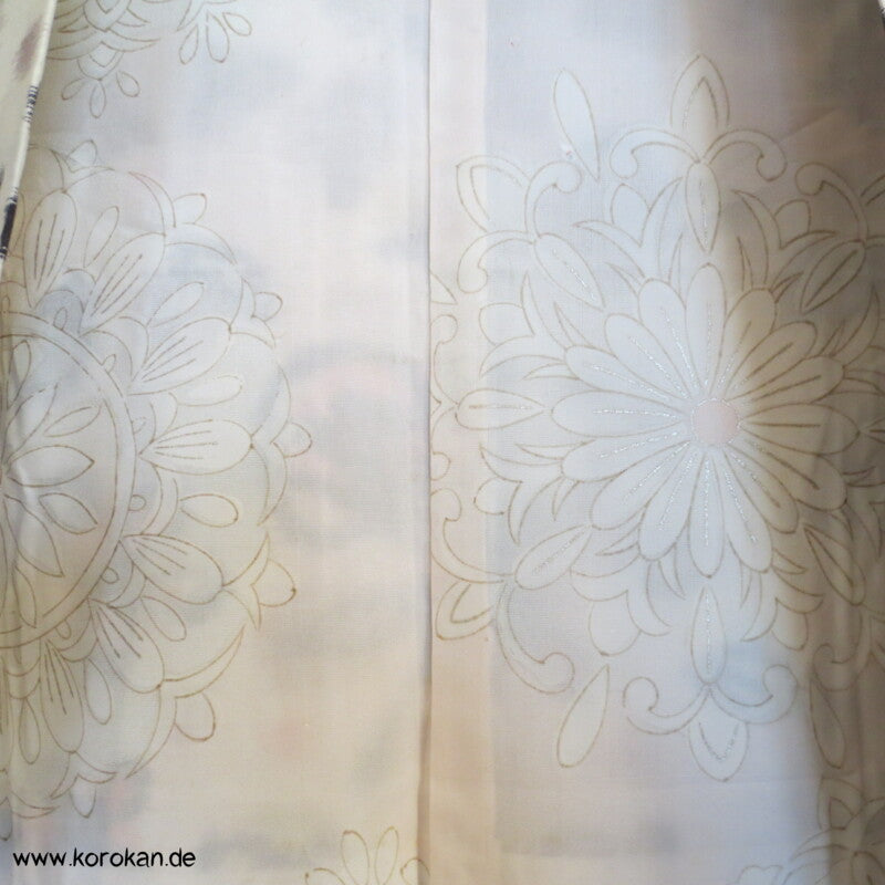 abstrakte Blumen Meisen Seiden Haori Kimono Jacke