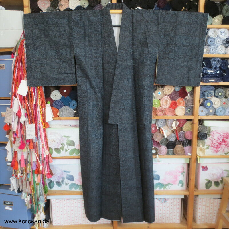 geometrisches Kasuri Tsumugi Kimono