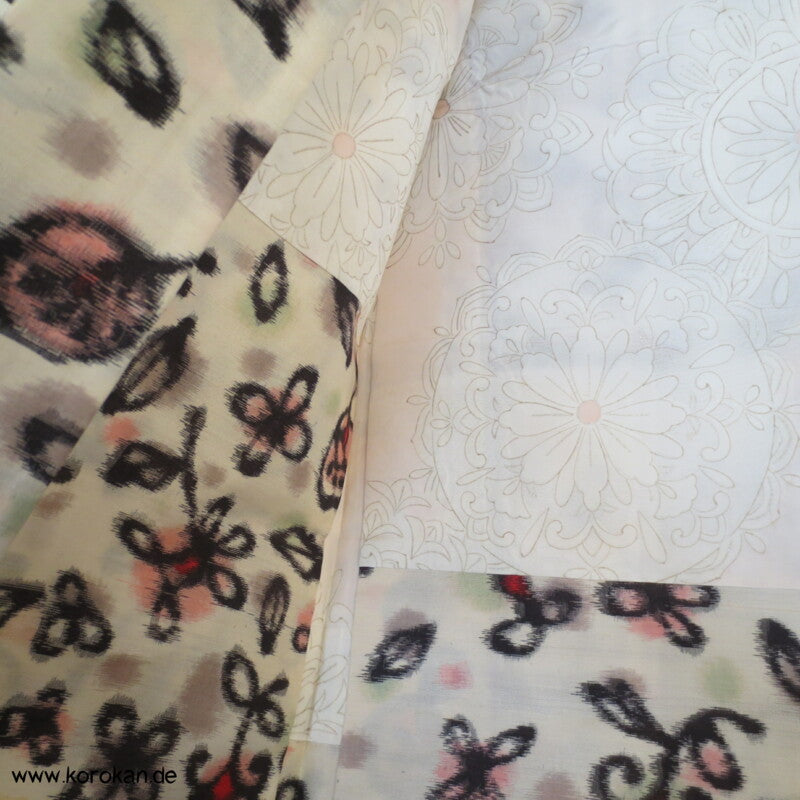 abstrakte Blumen Meisen Seiden Haori Kimono Jacke