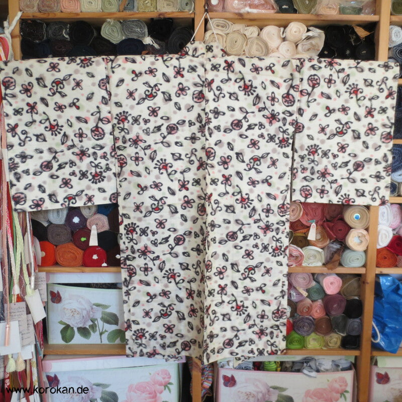 abstrakte Blumen Meisen Seiden Haori Kimono Jacke