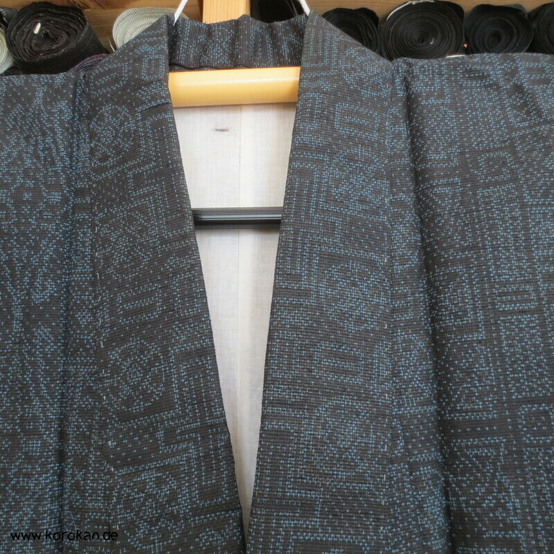 geometrisches Kasuri Tsumugi Kimono