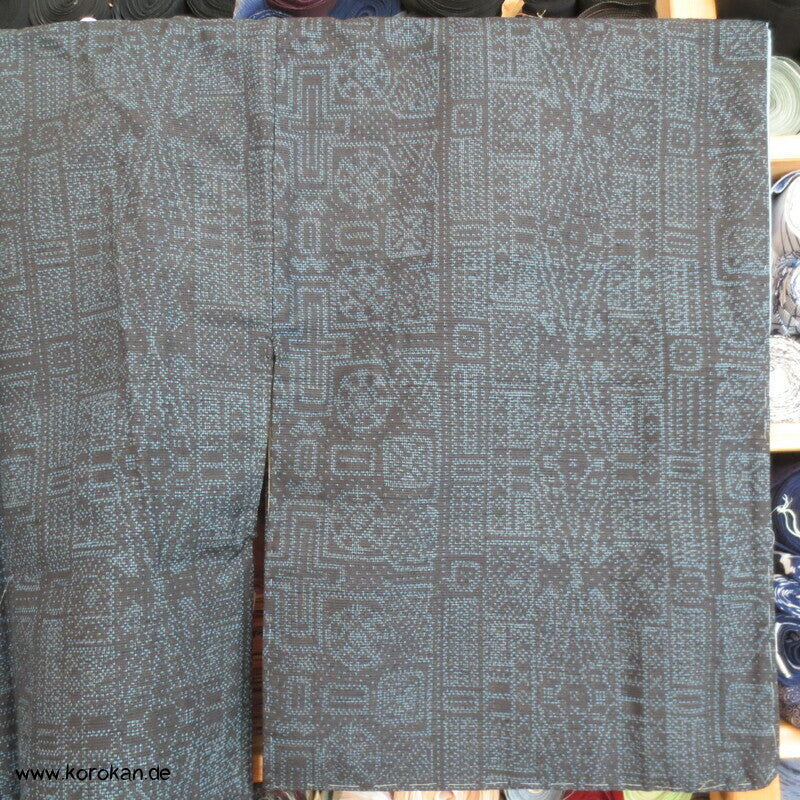 geometrisches Kasuri Tsumugi Kimono