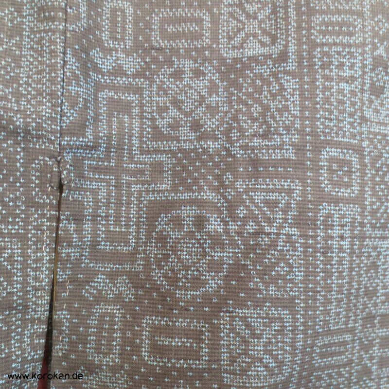 geometrisches Kasuri Tsumugi Kimono