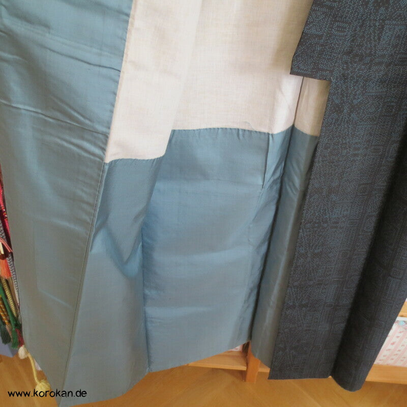 geometrisches Kasuri Tsumugi Kimono
