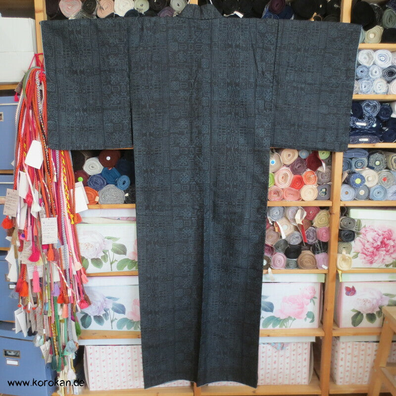 geometrisches Kasuri Tsumugi Kimono