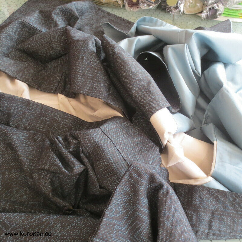 geometrisches Kasuri Tsumugi Kimono