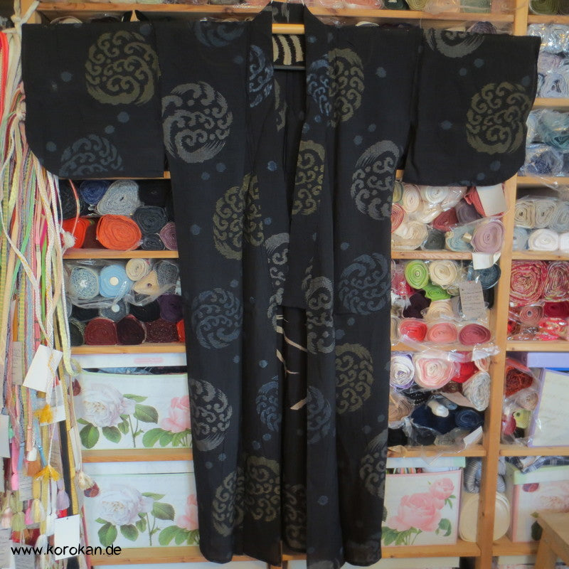 Wellenrondelle antiker Hitoe - Kimono Rho Crepe