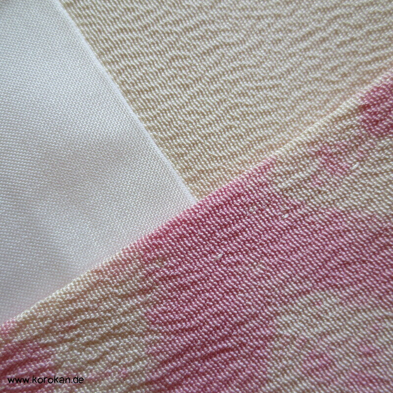 Furisode Kimono, Seiden Chirimen Crepe mit handgemaltem Motiv