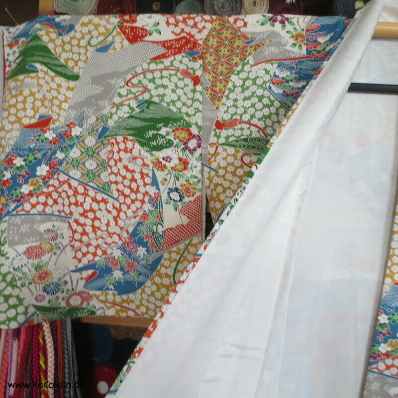 Kicho Vorhang Patchwork Komon Kimono