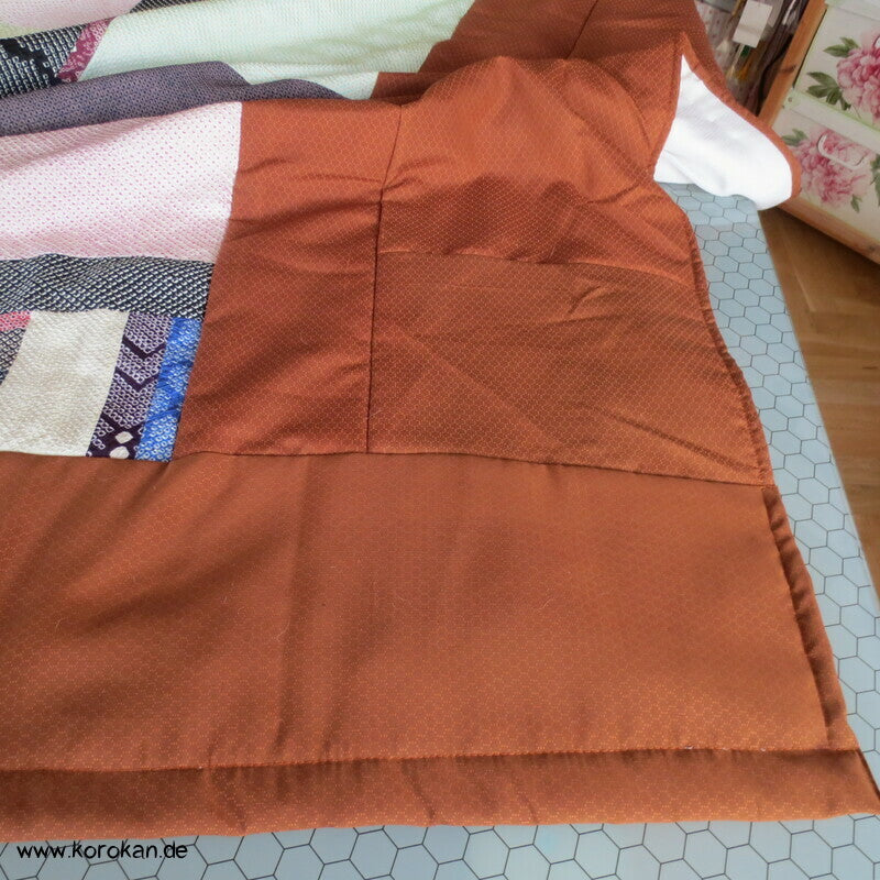 Kakebuton Bettüberwurf bunte Shibori Reste Upcycling