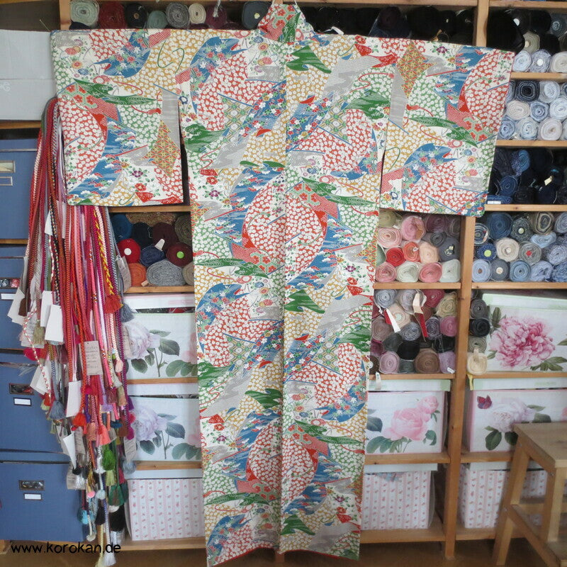 Kicho Vorhang Patchwork Komon Kimono