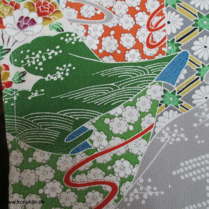 Kicho Vorhang Patchwork Komon Kimono