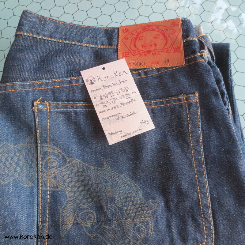 Jeans Evisu, Selfedge Japan Denim mit Koi Druck
