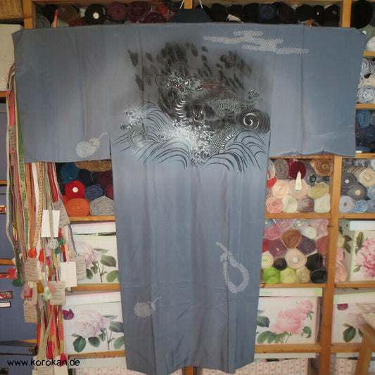 gemalter Drachen, Seide, Juban Unterkimono
