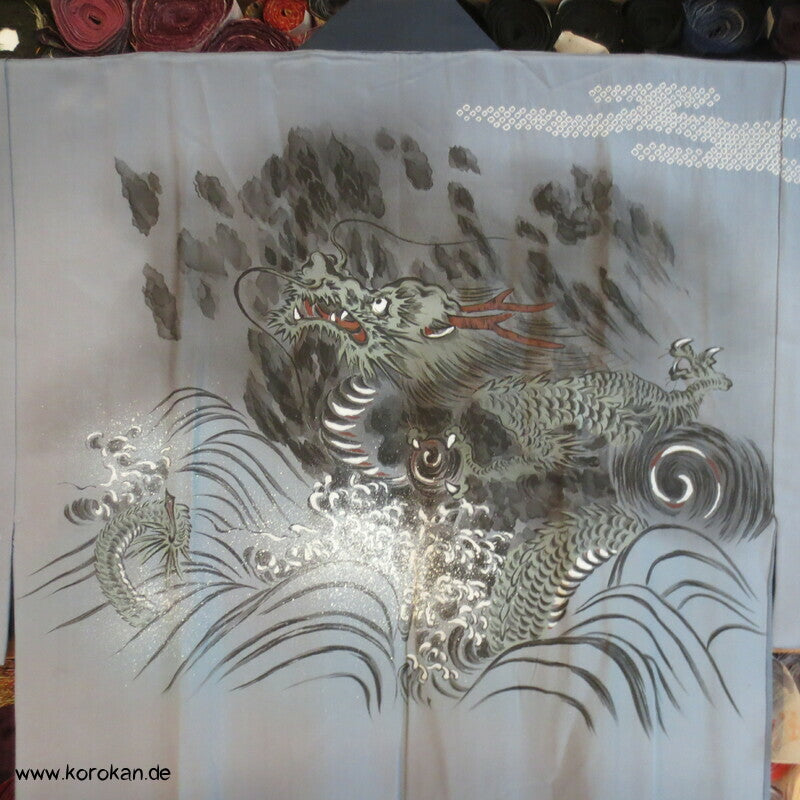 gemalter Drachen, Seide, Juban Unterkimono