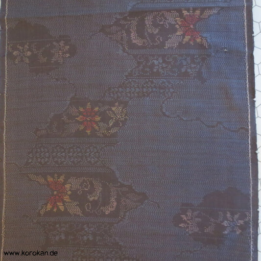 Blütenwolken Kasuri Tsumugi Seide, mit Bokashi Hakakke, Araihari Kimono