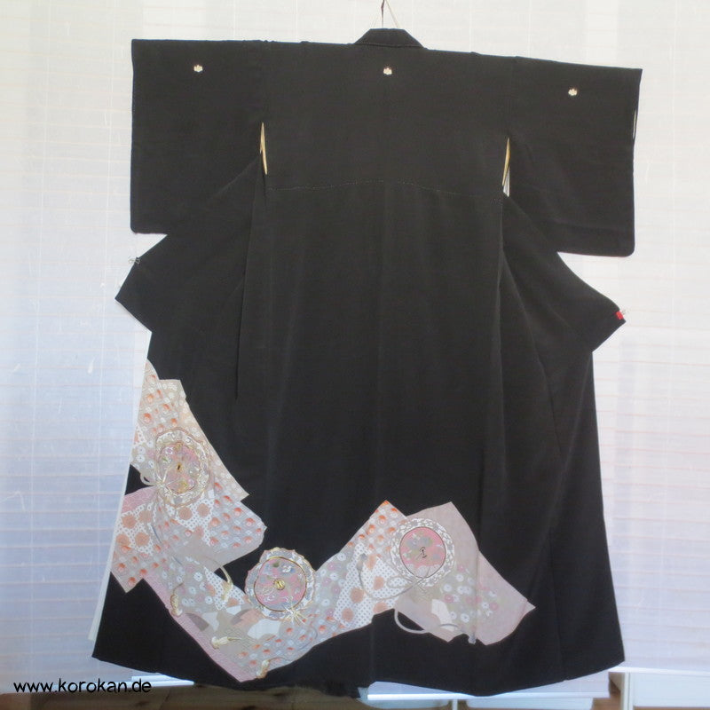 Spiegel in pastell - silber Tomesode seidener Kimono