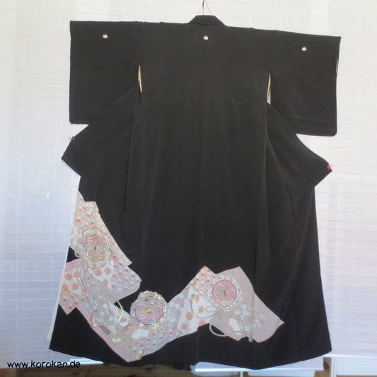Spiegel in pastell - silber Tomesode seidener Kimono