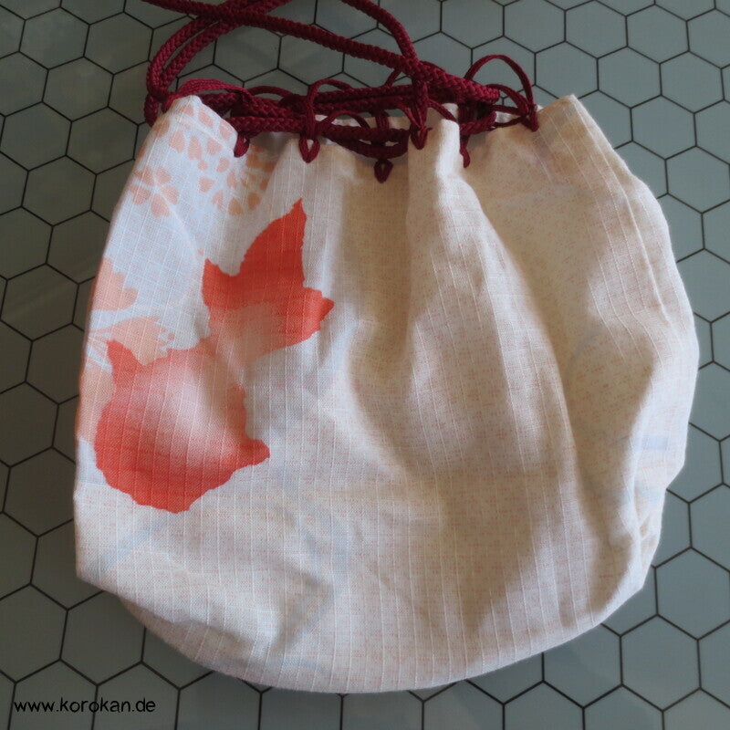 Kinchaku Zugbeutel - Tasche Baumwolle für Yukata Kimono, Goldfisch