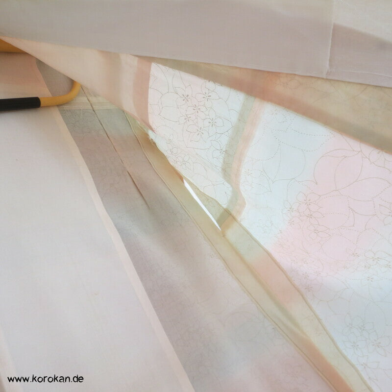 pastellige Hydrangea Wollmuslin Juban Unterkimono