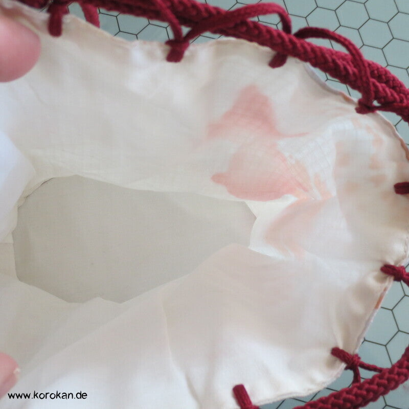 Kinchaku Zugbeutel - Tasche Baumwolle für Yukata Kimono, Goldfisch