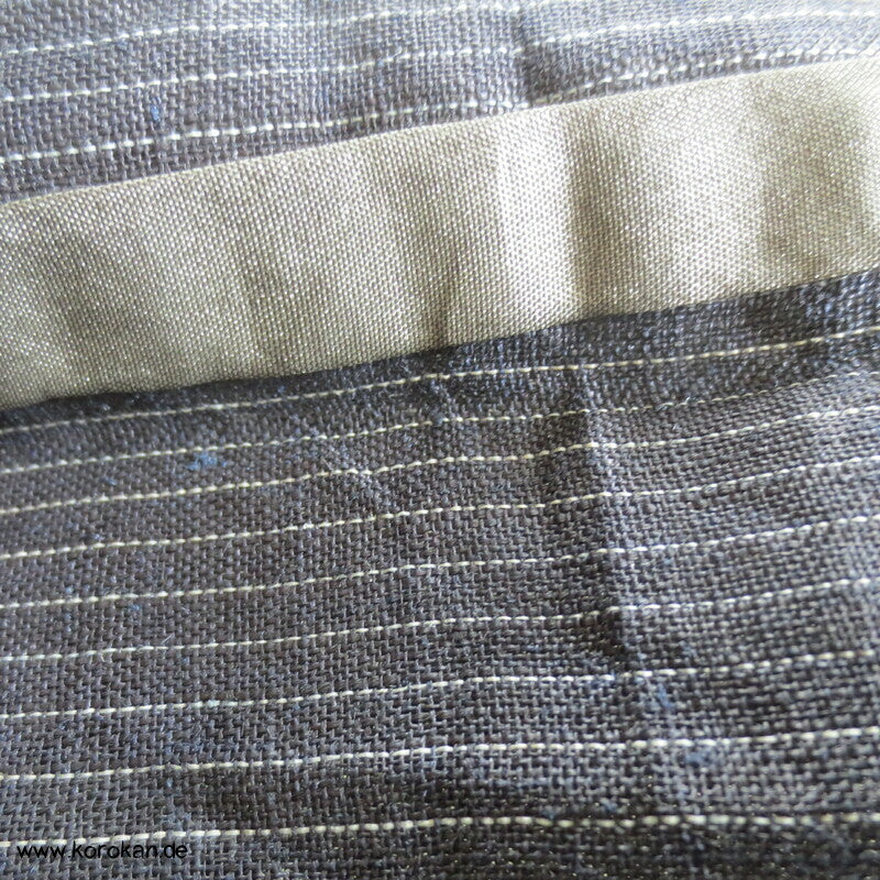 feinst gestreifter Ramie / Seide / Hanf Hitoe ungefütterter Kimono