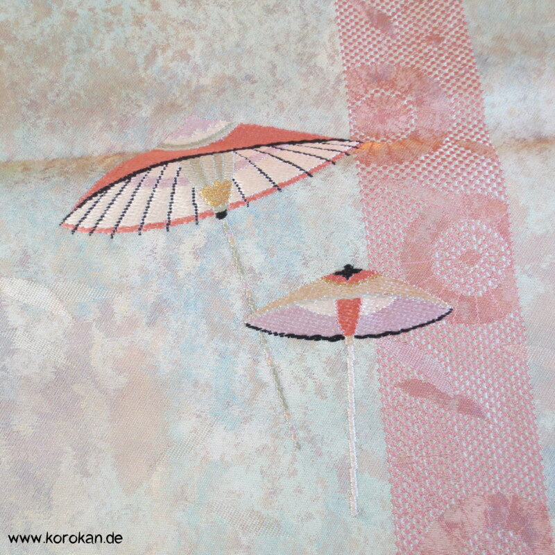 Bangasa Papierschirme Nagoya Brokat Obi - pastell - glänzend