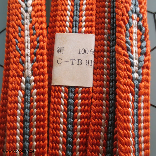 orange - blaugrau Obijime, Seide