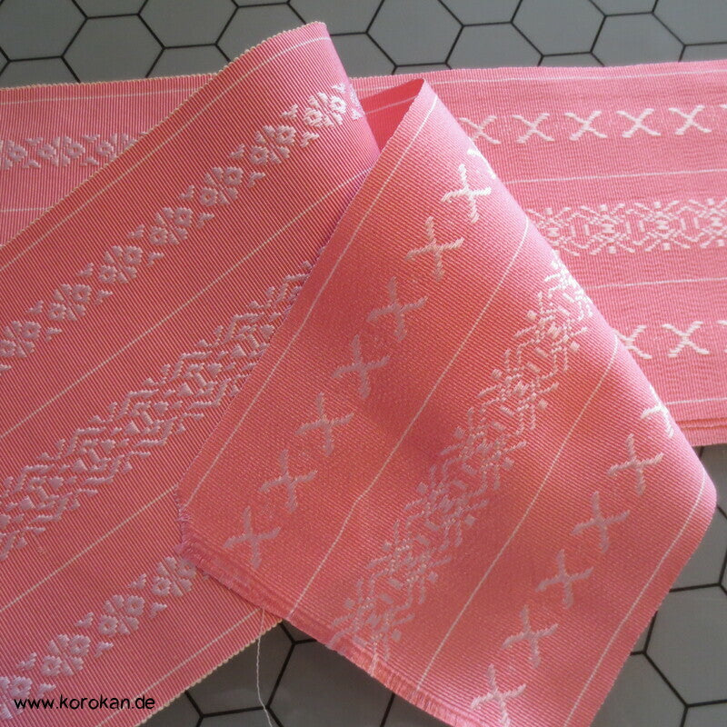Datejime Kimono Bindeband - rosa Hakata Seidenrips