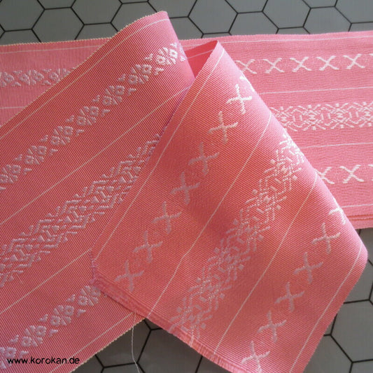 Datejime Kimono Bindeband - rosa Hakata Seidenrips