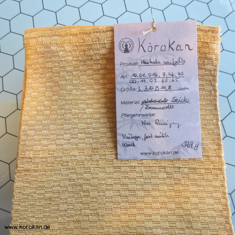 Hanhaba Obi Kimonogürtel, senfgelbe Ripsseide