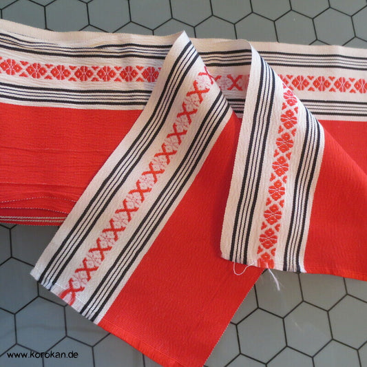 Datejime Kimono Bindeband - rot mit Hakata Streifen