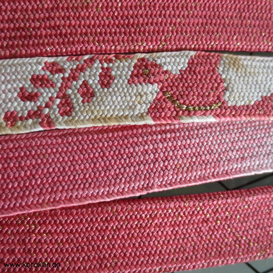 azaleerosa weiß gold Obijime, Seide / Lurex