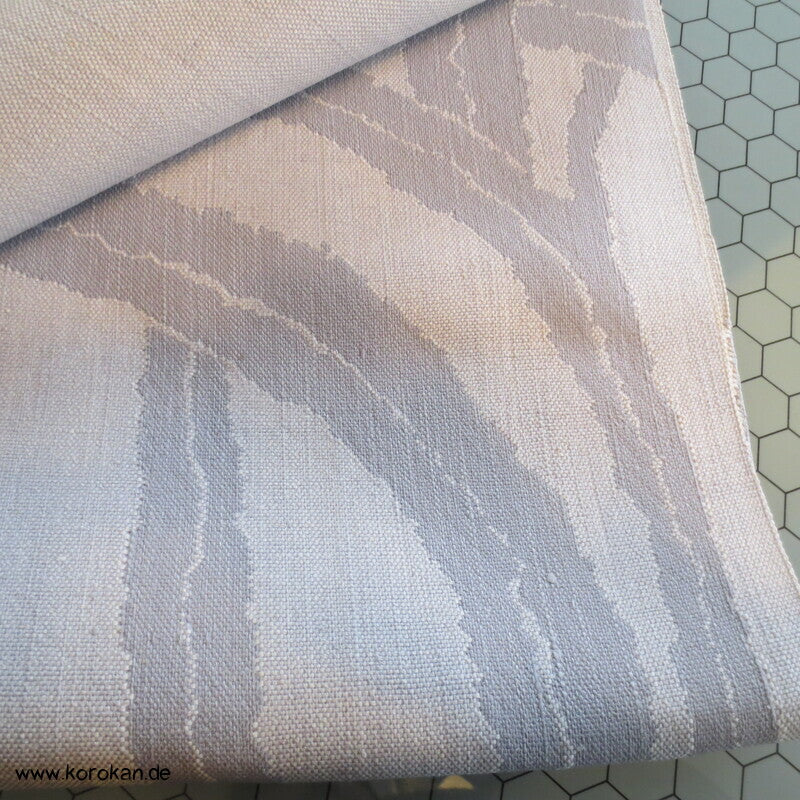 Fukuro Obi grob gewebte Seide mit Algenmuster, hellgrau - grau