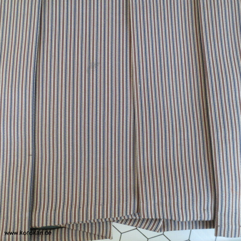 blau - rotbraun, beige gestreifte Hakama Kimonohose - Andon - Rock - Typ