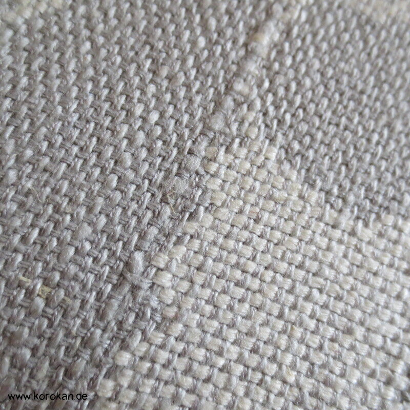 Fukuro Obi grob gewebte Seide mit Algenmuster, hellgrau - grau