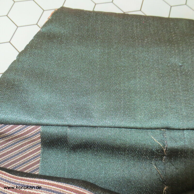 blau - rotbraun, beige gestreifte Hakama Kimonohose - Andon - Rock - Typ