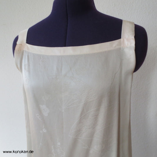 Juban Fächer Seide Unterkleid, halbtransparent