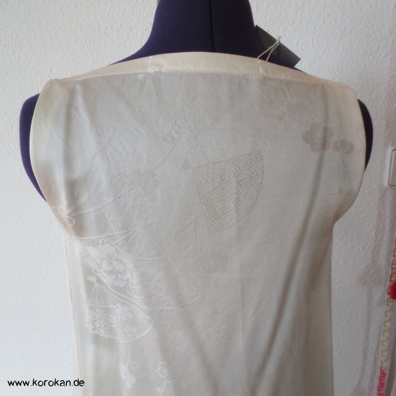 Juban Fächer Seide Unterkleid, halbtransparent