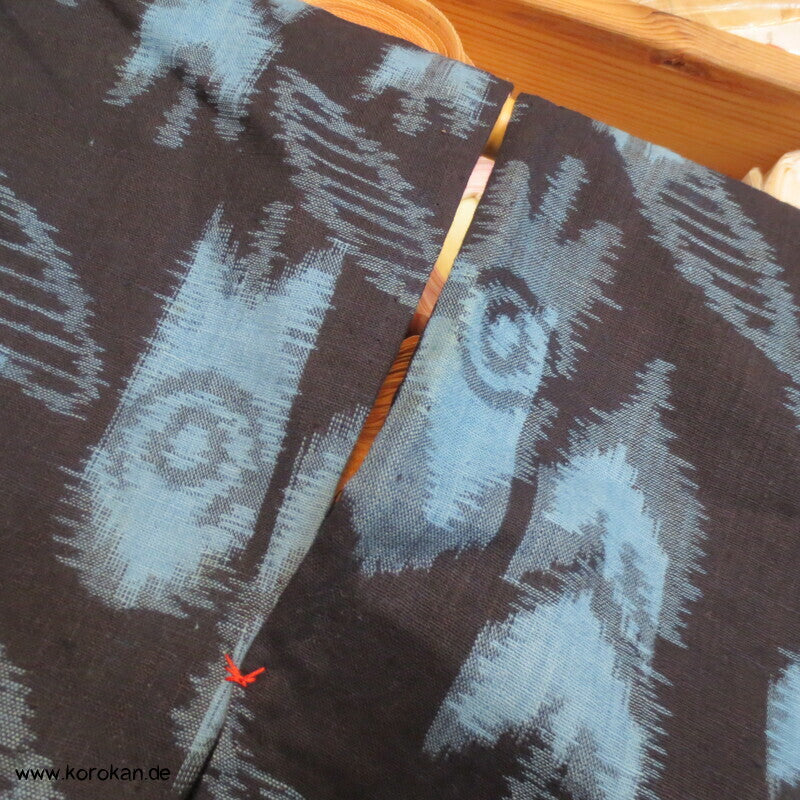 Kurume Kasuri Baumwolle Hitoe Kimono  - Pfeilmuster, Boro