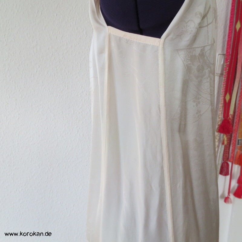 Juban Fächer Seide Unterkleid, halbtransparent