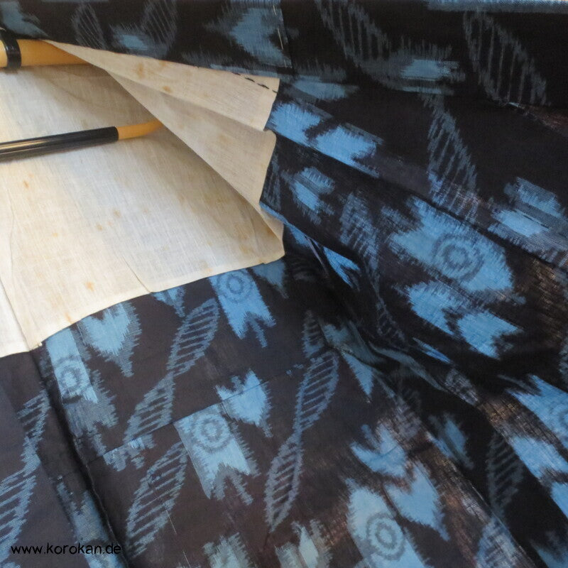 Kurume Kasuri Baumwolle Hitoe Kimono  - Pfeilmuster, Boro