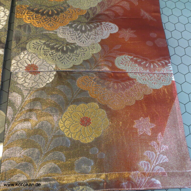Upcycling Seidenbrokat Vorhangschal aus Fukuro Obi