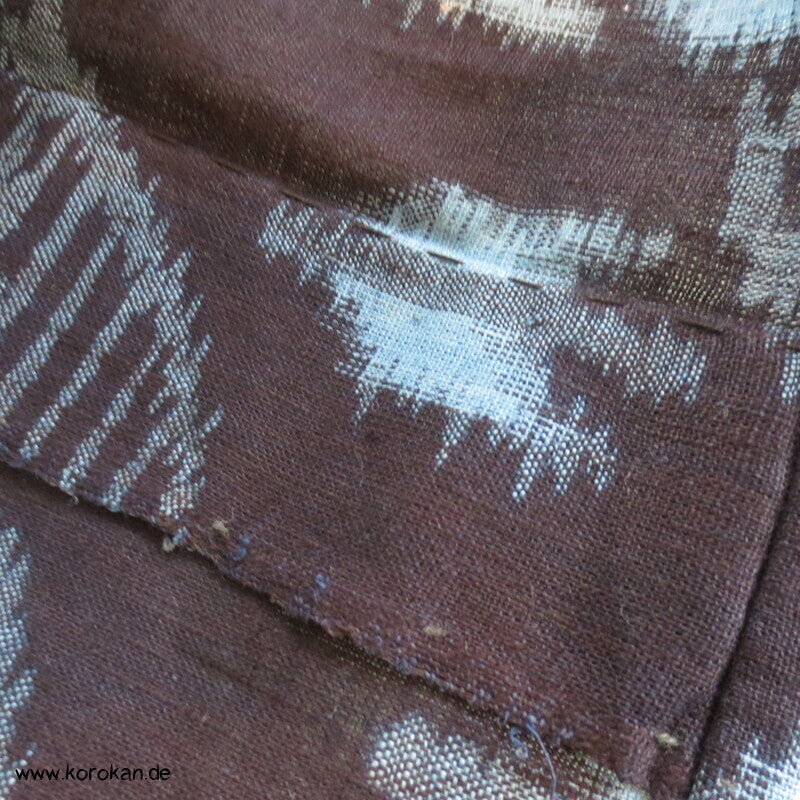 Kurume Kasuri Baumwolle Hitoe Kimono  - Pfeilmuster, Boro