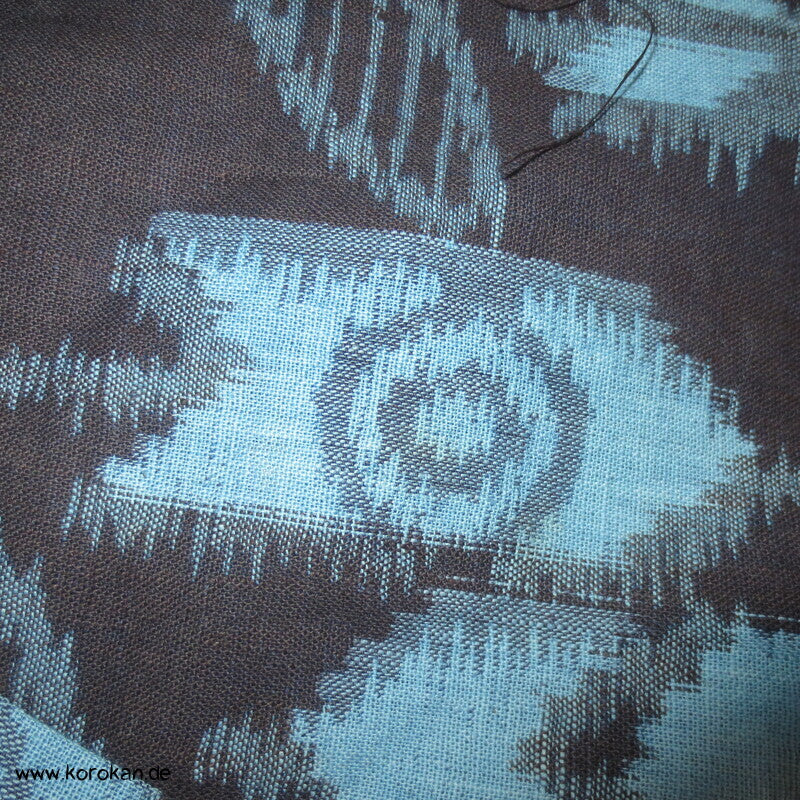 Kurume Kasuri Baumwolle Hitoe Kimono  - Pfeilmuster, Boro