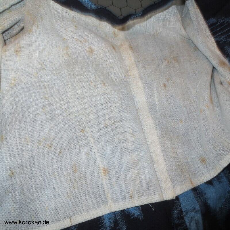 Kurume Kasuri Baumwolle Hitoe Kimono  - Pfeilmuster, Boro