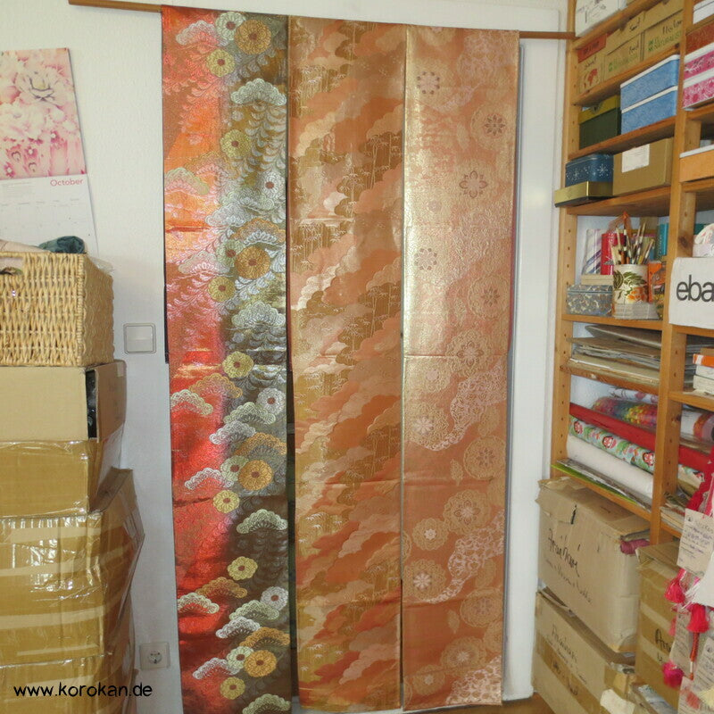 Upcycling Seidenbrokat Vorhangschal aus Fukuro Obi