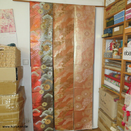 Upcycling Seidenbrokat Vorhangschal aus Fukuro Obi