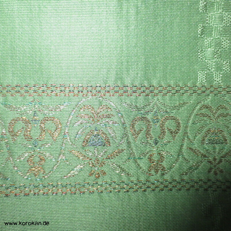 jadegrün, gemustertes Überkaro Nagoya Obi Kimonogürtel